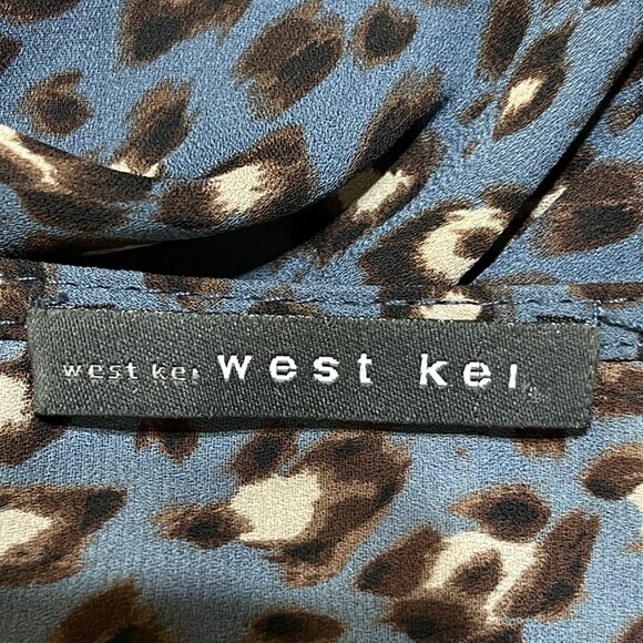 West Kei Kimono Cardigan Blue Animal Print Short Size XL Extra Large - Picture 4 of 7